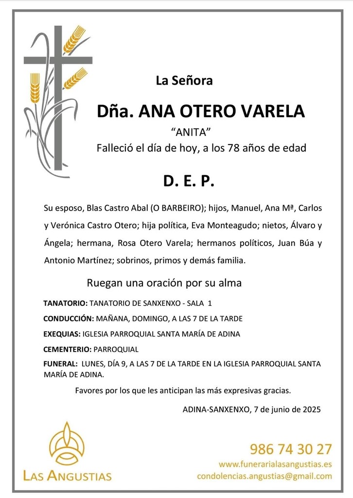 Dña. ANA OTERO VARELA 