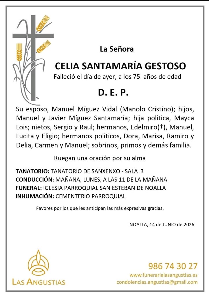 DÑA. CELIA SANTAMARÍA GESTOSO