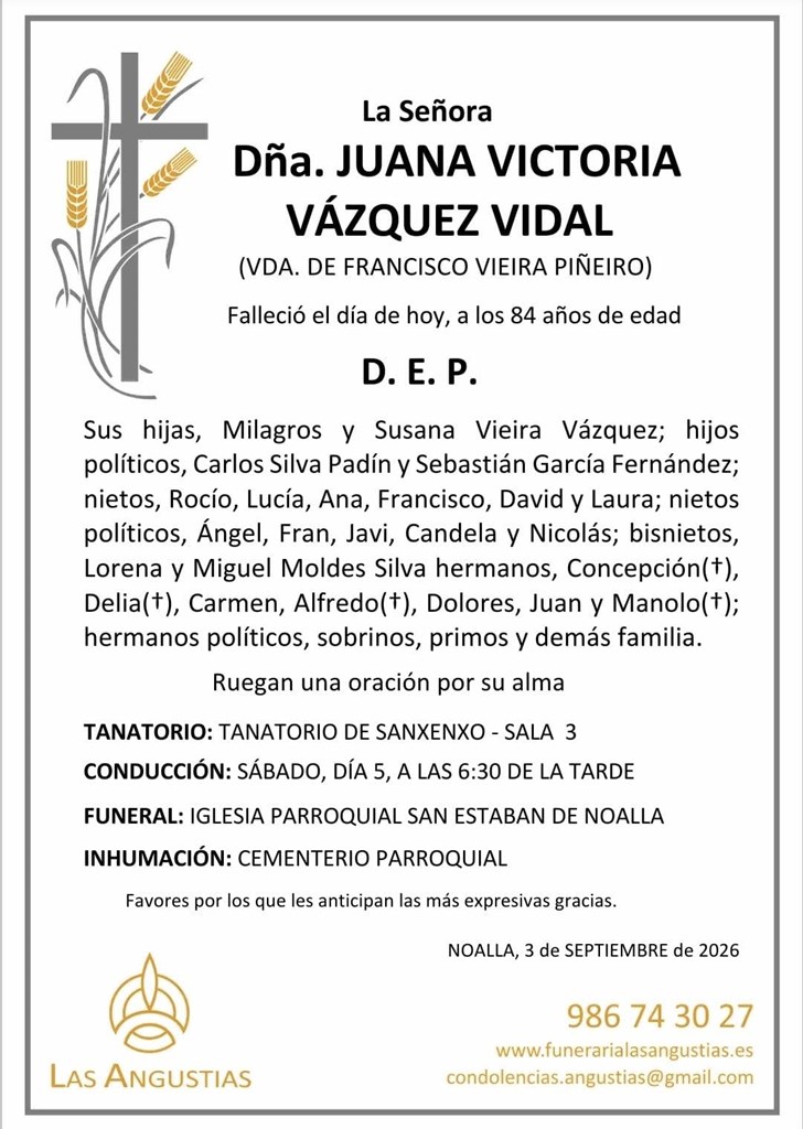 DÑA. JUANA VICTORIA VÁZQUEZ VIDAL