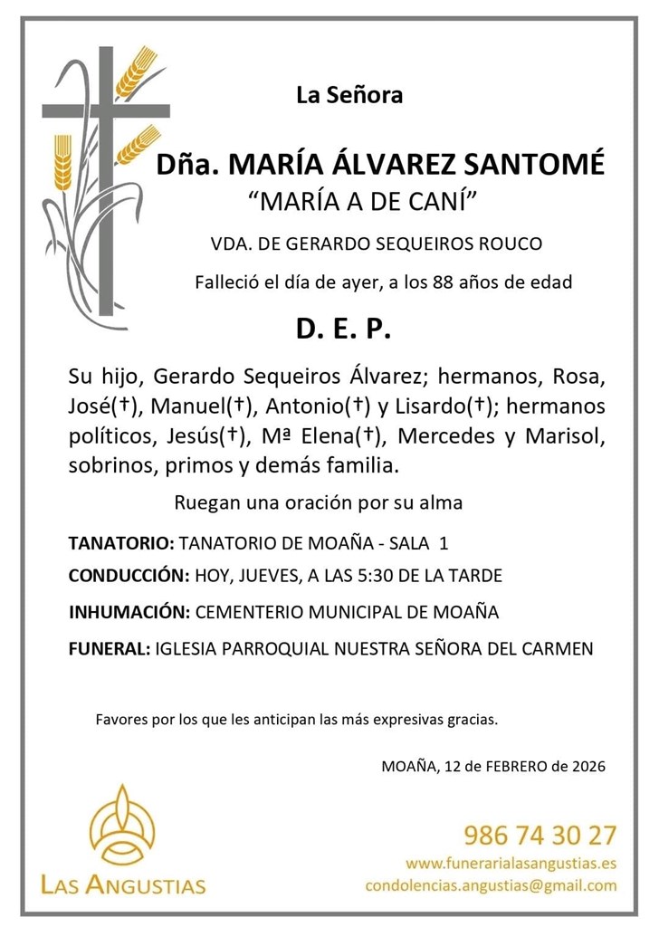 DÑA. MARÍA ÁLVAREZ SANTOMÉ