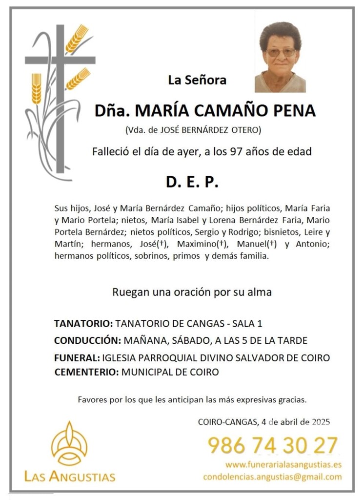 DÑA. MARÍA CAMAÑO PENA