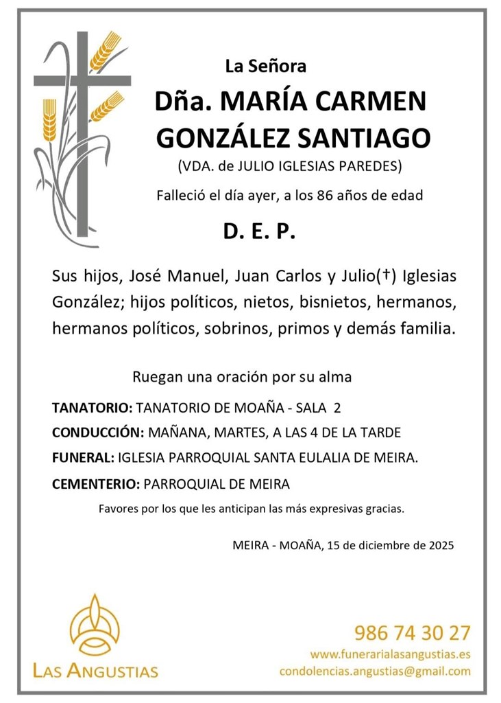 DÑA. MARÍA CARMEN GONZÁLEZ SANTIAGO