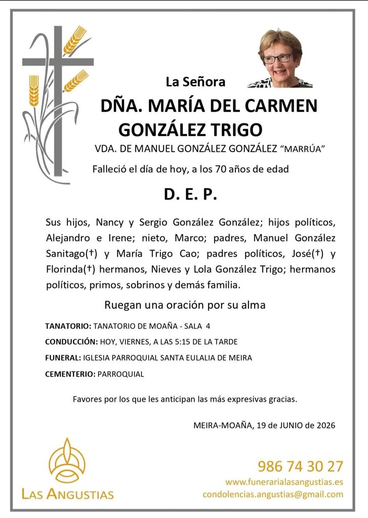 Dña. MARÍA DEL CARMEN GONZÁLEZ TRIGO