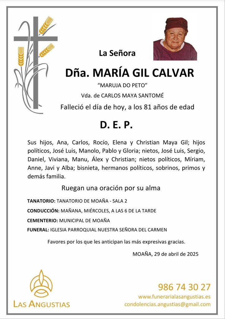 DÑA. MARÍA GIL CALVAR