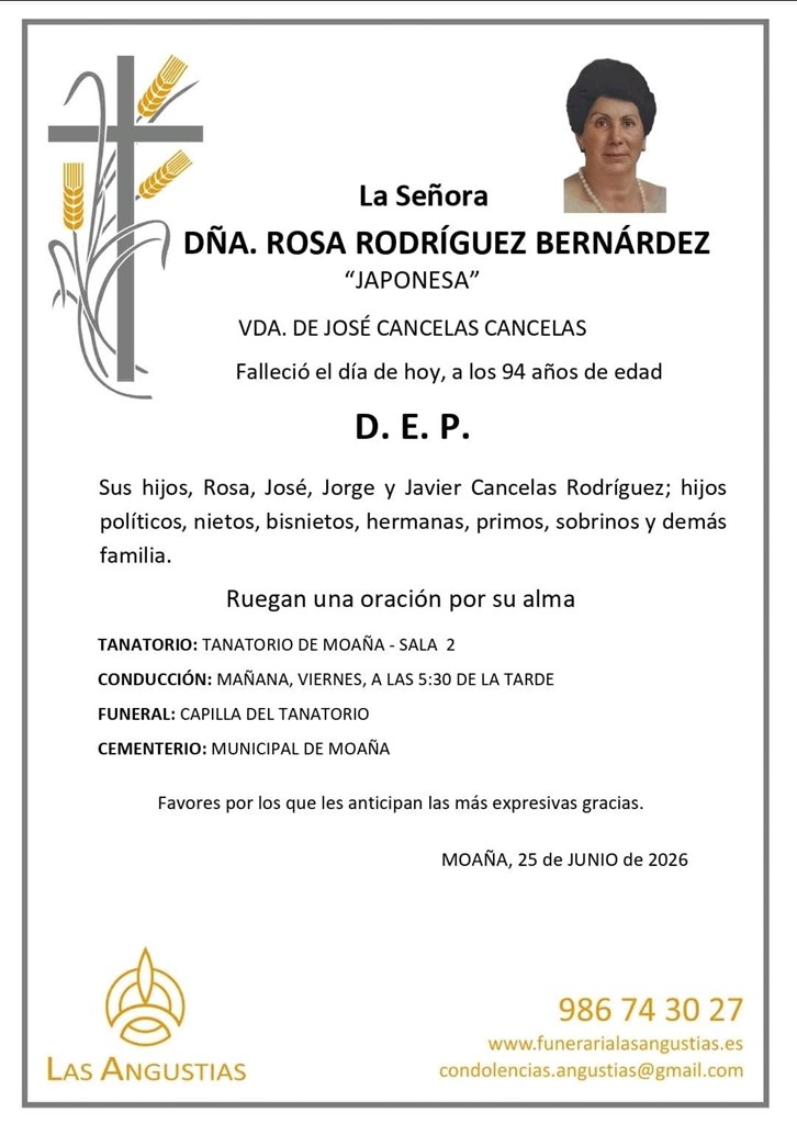 DÑA. ROSA RODRÍGUEZ BERNARDEZ
