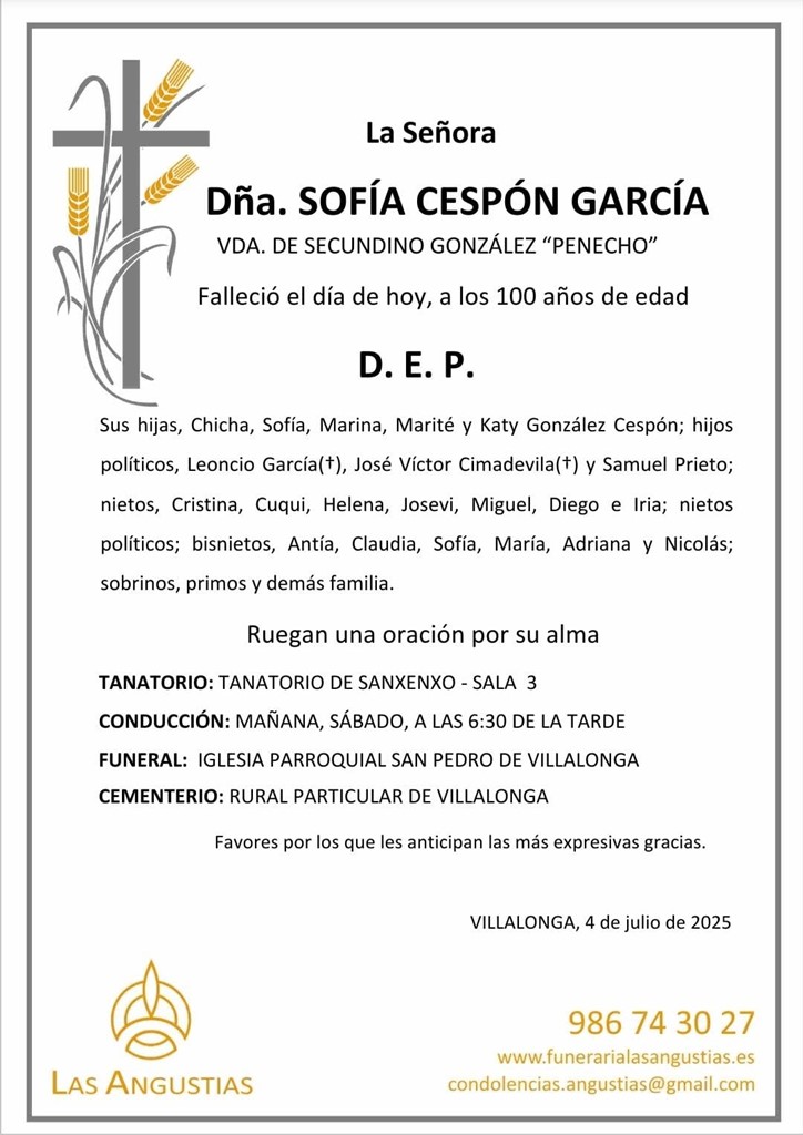 Dña. SOFÍA CESPÓN GARCÍA