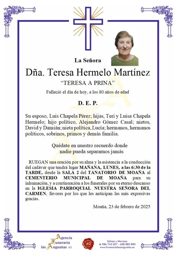 DÑA. TERESA HERMELO MARTÍNEZ