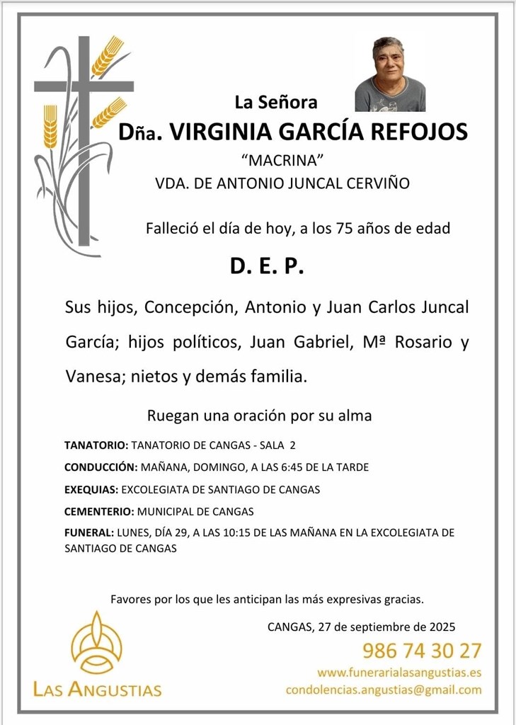 Dña. VIRGINIA GARCÍA REFOJOS