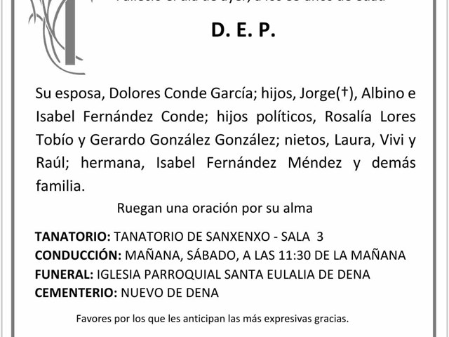 D. ALBINO FERNÁNDEZ MÉNDEZ