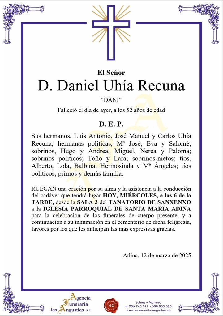 D. DANIEL UHÍA RECUNA