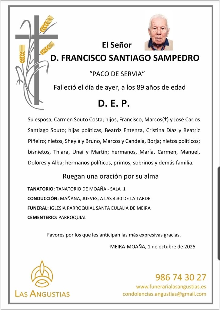 D. FRANCISCO SANTIAGO SAMPEDRO