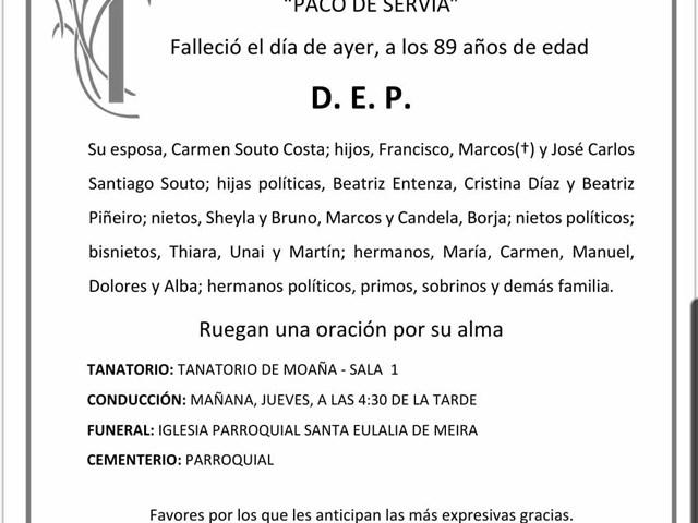 D. FRANCISCO SANTIAGO SAMPEDRO