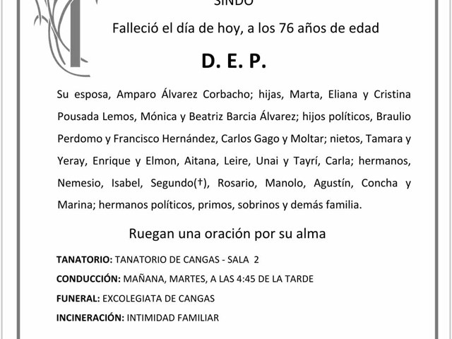 D. GUMERSINDO POUSADA FERNÁNDEZ