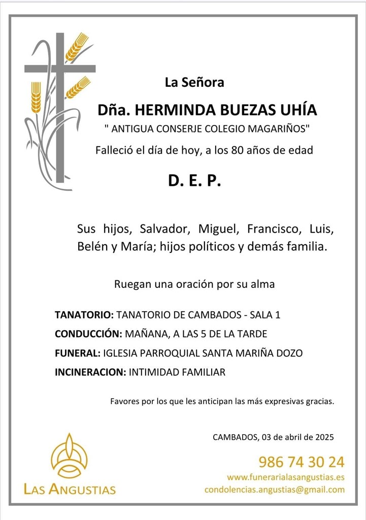 D. HERMINDA BUEZAS UHÍA