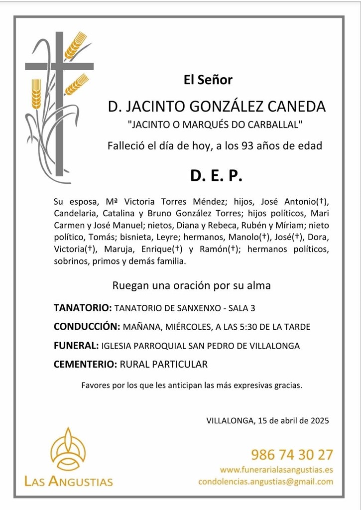 D. JACINTO GONZÁLEZ CANEDA