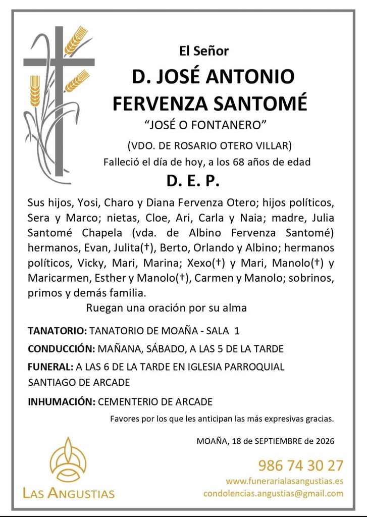 D. JOSÉ ANTONIO FERVENZA SANTOMÉ
