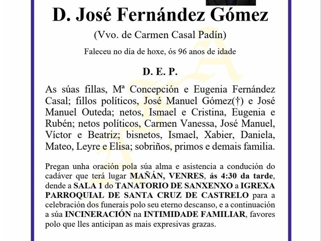 D. JOSÉ FERNÁNDEZ GÓMEZ
