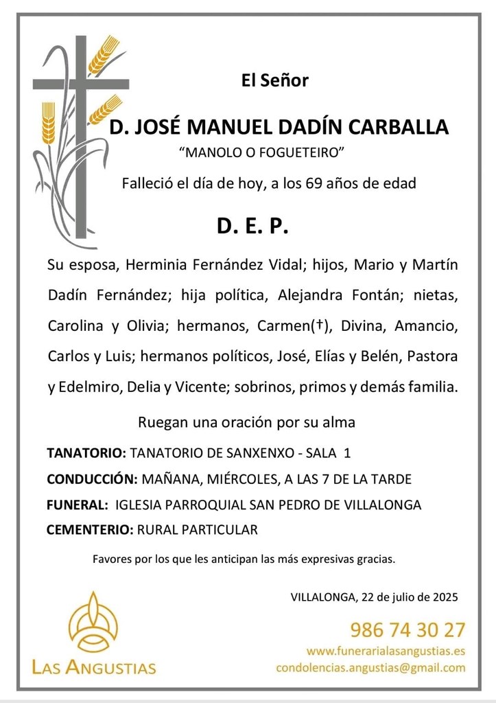 D. JOSÉ MANUEL DADÍN CARBALLA