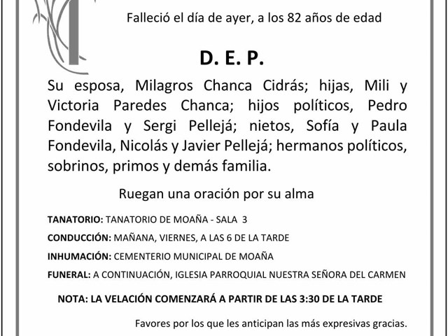 D. JULIO PAREDES PENA