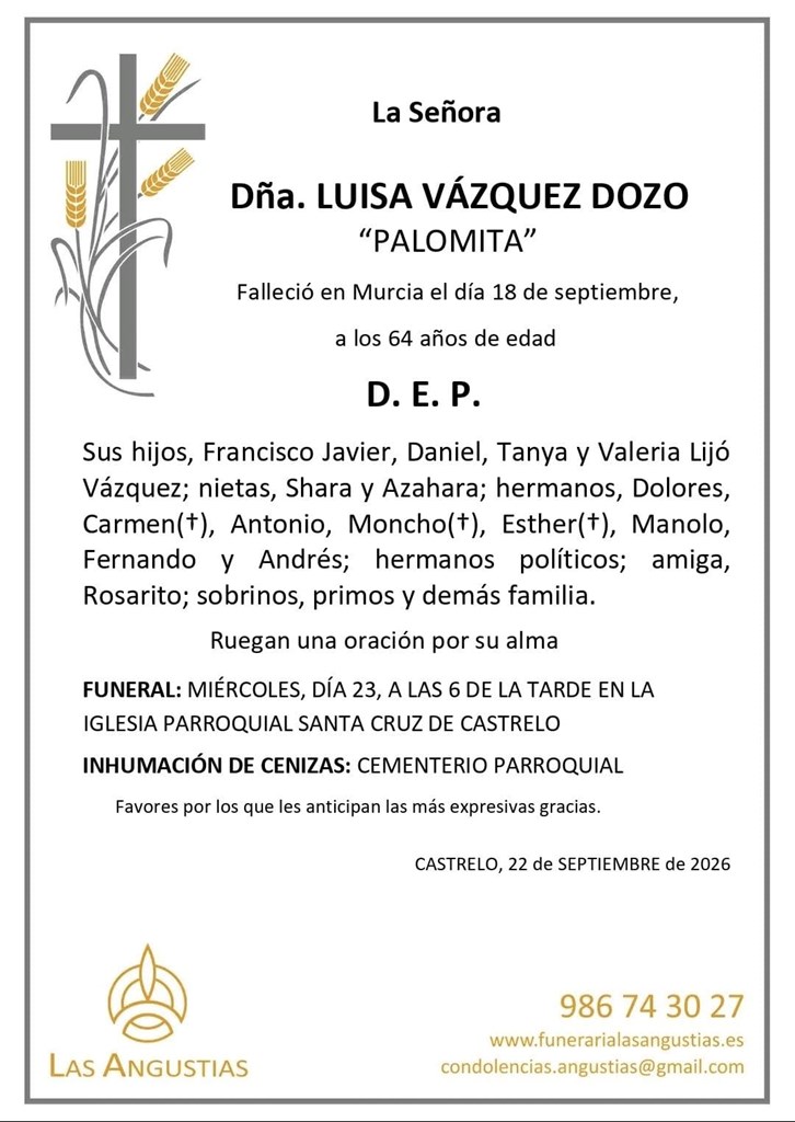 D. LUISA VÁZQUEZ DOZO