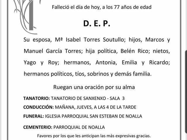 D. MANUEL EDUARDO GARCÍA IGLESIAS