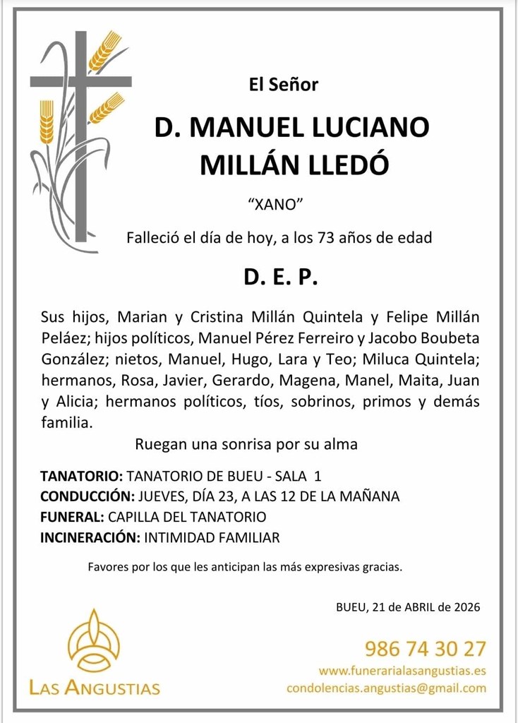 D. MANUEL LUCIANO MILLÁN LLEDÓ