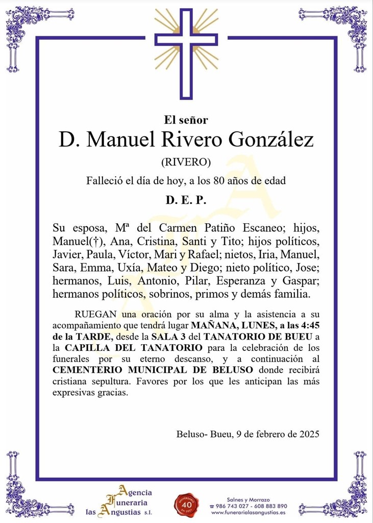 D. MANUEL RIVERO GONZÁLEZ