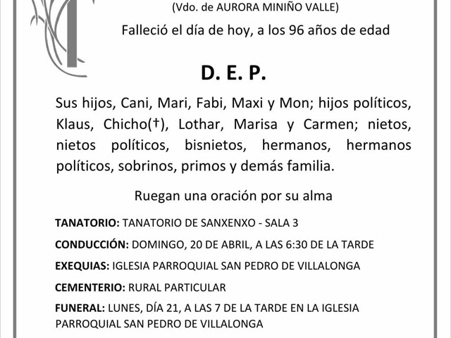 D. MAXIMINO GONZÁLEZ BUGALLO
