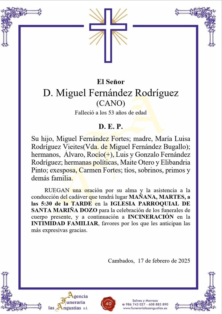 D. MIGUEL FERNÁNDEZ RODRÍGUEZ