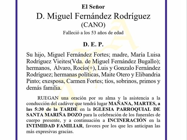 D. MIGUEL FERNÁNDEZ RODRÍGUEZ