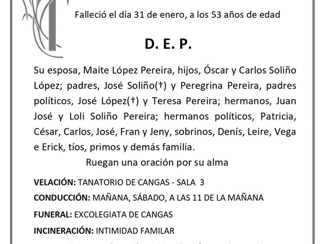 D. MODESTO SOLIÑO PEREIRA