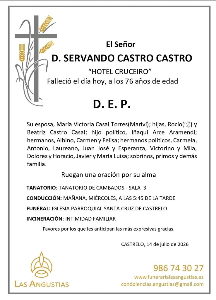 D. SERVANDO CASTRO CASTRO