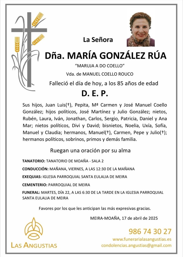 DOÑA MARÍA GONZÁLEZ RÚA