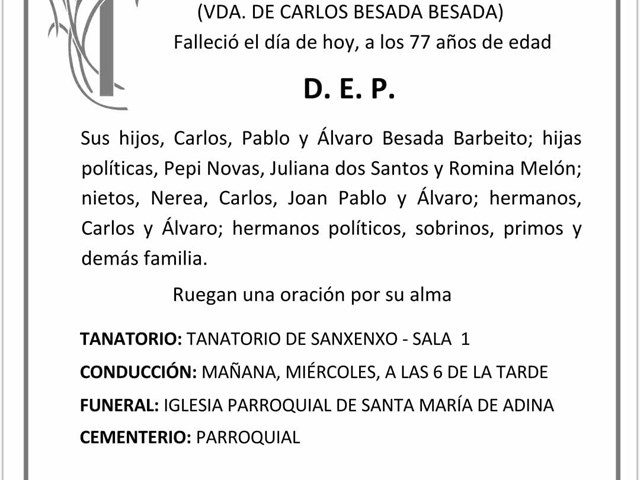 Dña. ANA MARÍA BARBEITO FERNÁNDEZ