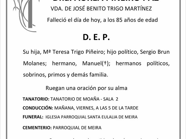 DÑA. ÁUREA PIÑEIRO PAZ