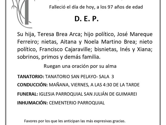 DÑA. JOSEFA ARCA BREA