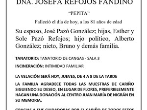 Dña. JOSEFA REFOJOS FANDIÑO