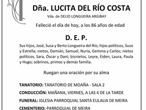 DÑA. LUCITA DEL RÍO COSTA