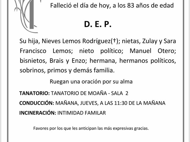 Dña. María Asunción Lemos Rodríguez