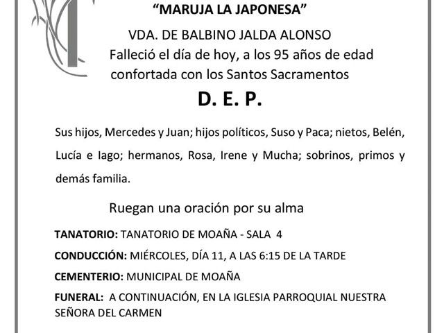 Dña. MARÍA RODRÍGUEZ BERNÁRDEZ